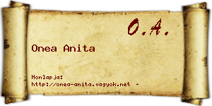 Onea Anita névjegykártya